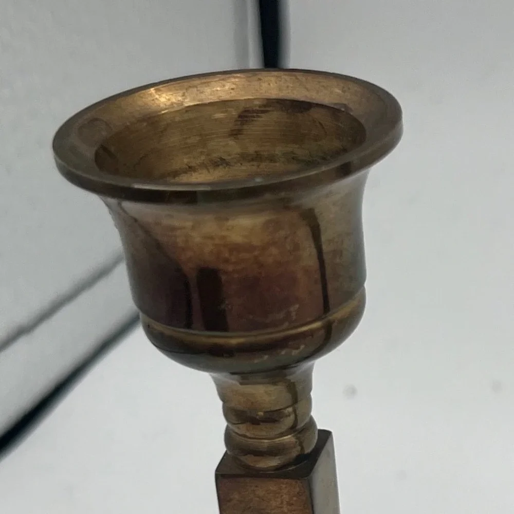 Vtg Danish Modern Brass Accordion Folding Candelabra 6 Light‎ Candle Holder MCM